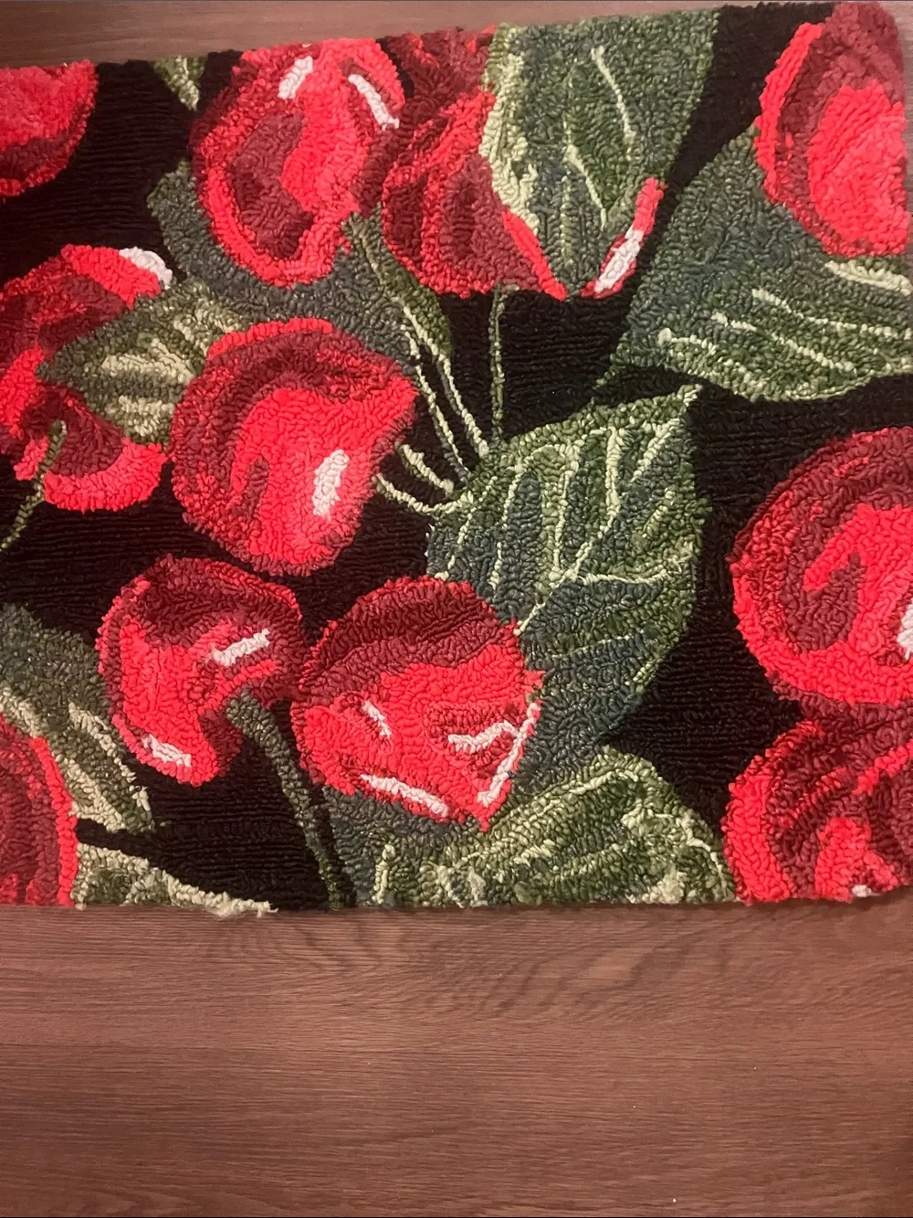 Red Floral Accent Rug - Home Accents